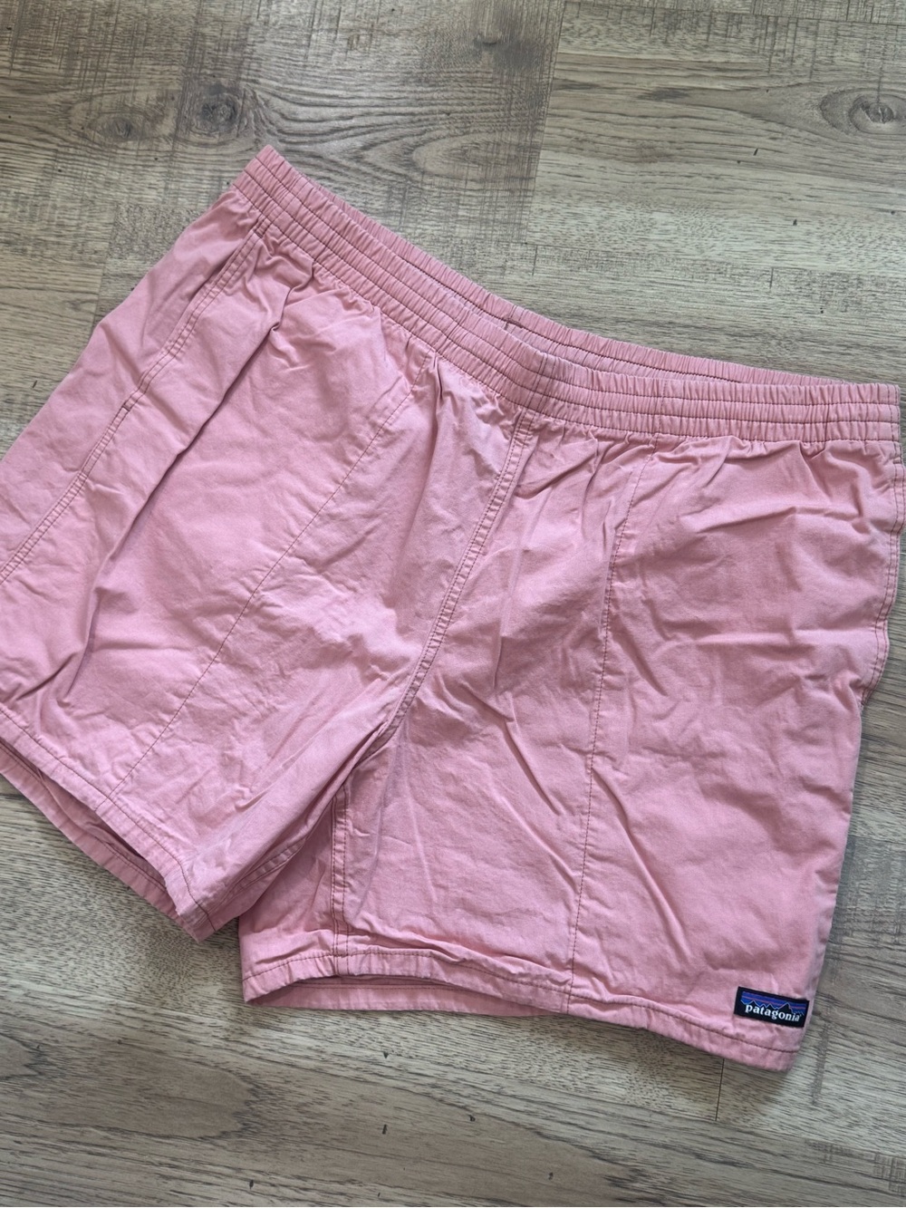 Patagonia Women's Funhoggers Shorts in a pink color, possibly "Sunfade Pink